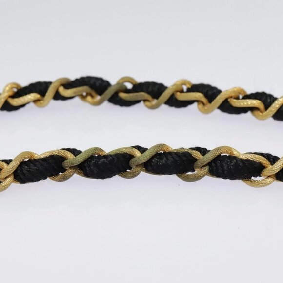 CHANEL Chain Shoulder Bag Cotton Black Gold CC - Picture 7 of 16